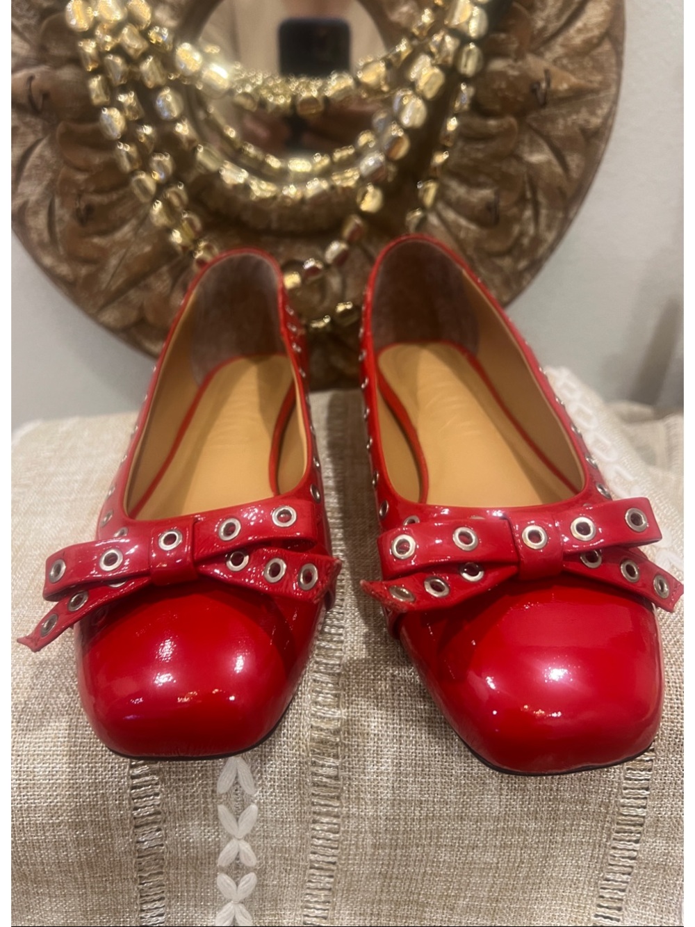 GANNI
eyelet detailing ballerina shoes